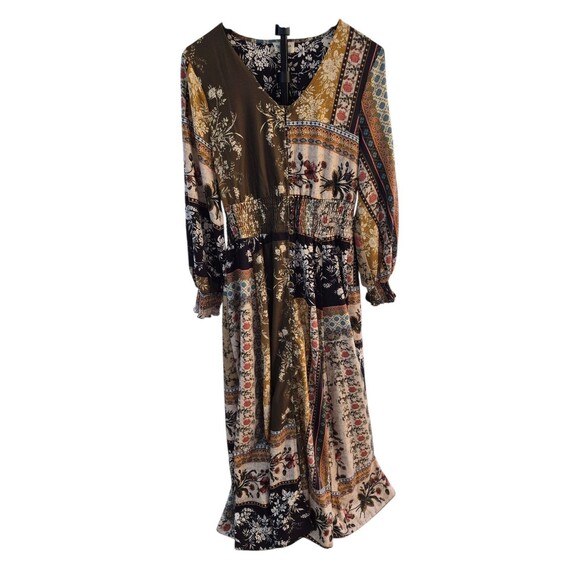 Talisman Dresses & Skirts - Talisman XS Dress Patchwork Prairie Maxi Button Down Hippie Festival Boho